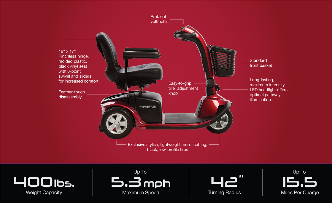 victory 10 3 wheel scooter specifications image