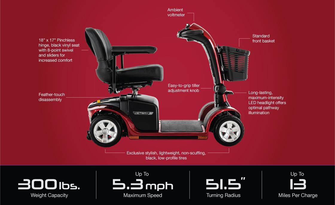 victory 9 4 wheel scooter specifications image